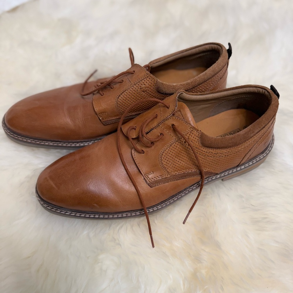 Carmela Brown Leather Oxford Shoes with Closed Lacing